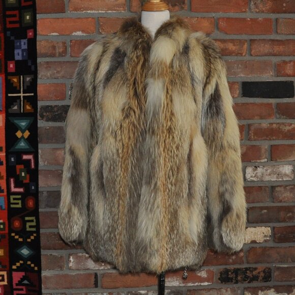 Stunning La Vay Limited 100% Afghan Fox Fur Coat 10 (S-M) Made in UK - Picture 1 of 16